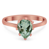 Art Deco Pear Teardrop Natural Stone Ring