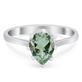 Art Deco Pear Teardrop Natural Stone Ring