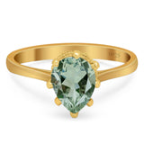 Art Deco Pear Teardrop Natural Stone Ring