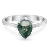 Art Deco Pear Teardrop Natural Stone Ring