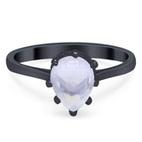 Art Deco Pear Teardrop Natural Stone Ring