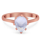 Art Deco Pear Teardrop Natural Stone Ring