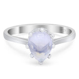 Art Deco Pear Teardrop Natural Stone Ring