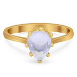 Art Deco Pear Teardrop Natural Stone Ring