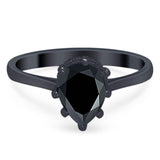 Art Deco Pear Teardrop Natural Stone Ring