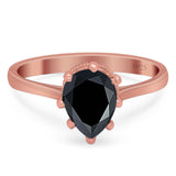 Art Deco Pear Teardrop Natural Stone Ring