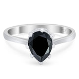 Art Deco Pear Teardrop Natural Stone Ring