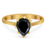 Art Deco Pear Teardrop Natural Stone Ring