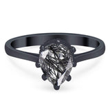 Art Deco Pear Teardrop Natural Stone Ring