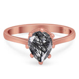 Art Deco Pear Teardrop Natural Stone Ring