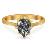 Art Deco Pear Teardrop Natural Stone Ring