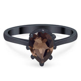 Art Deco Pear Teardrop Natural Stone Ring