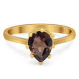 Art Deco Pear Teardrop Natural Stone Ring