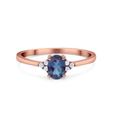 Vintage Style Oval Natural Stone Trillium Ring