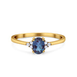 Vintage Style Oval Natural Stone Trillium Ring