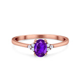 Vintage Style Oval Natural Stone Trillium Ring