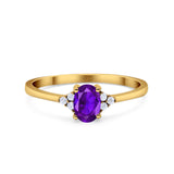 Vintage Style Oval Natural Stone Trillium Ring