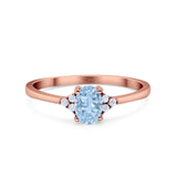 Vintage Style Oval Natural Stone Trillium Ring