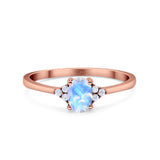 Vintage Style Oval Natural Stone Trillium Ring