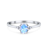 Vintage Style Oval Natural Stone Trillium Ring