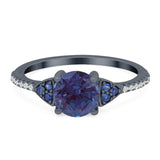 Art Deco Round Natural Stone Cluster Ring