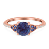 Art Deco Round Natural Stone Cluster Ring