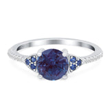 Art Deco Round Natural Stone Cluster Ring