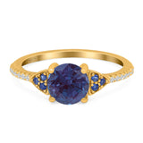 Art Deco Round Natural Stone Cluster Ring