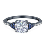 Art Deco Round Natural Stone Cluster Ring