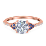 Art Deco Round Natural Stone Cluster Ring