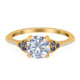 Art Deco Round Natural Stone Cluster Ring