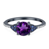 Art Deco Round Natural Stone Cluster Ring