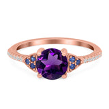 Art Deco Round Natural Stone Cluster Ring