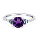 Art Deco Round Natural Stone Cluster Ring