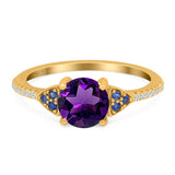 Art Deco Round Natural Stone Cluster Ring