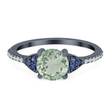 Art Deco Round Natural Stone Cluster Ring