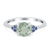 Art Deco Round Natural Stone Cluster Ring