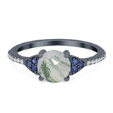 Art Deco Round Natural Stone Cluster Ring