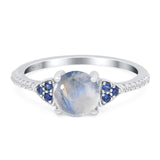 Art Deco Round Natural Stone Cluster Ring