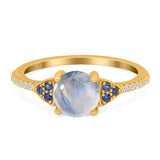 Art Deco Round Natural Stone Cluster Ring