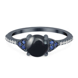 Art Deco Round Natural Stone Cluster Ring