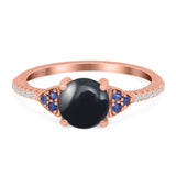 Art Deco Round Natural Stone Cluster Ring