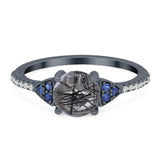 Art Deco Round Natural Stone Cluster Ring