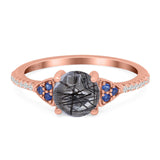 Art Deco Round Natural Stone Cluster Ring