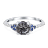 Art Deco Round Natural Stone Cluster Ring