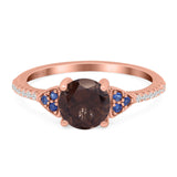 Art Deco Round Natural Stone Cluster Ring