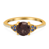 Art Deco Round Natural Stone Cluster Ring