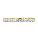 Half Eternity 2mm Cubic Zirconia Stackable Wedding Band 925 Sterling Silver