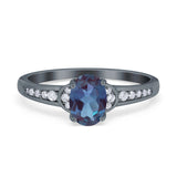 Art Deco Oval Natural Stone Wedding Ring