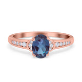 Art Deco Oval Natural Stone Wedding Ring